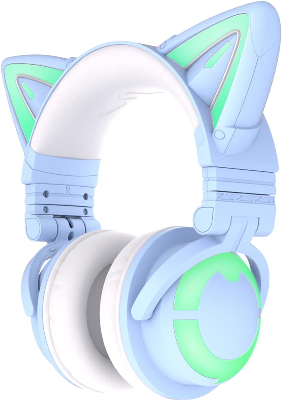 RGB Wireless 5.0 Foldable Gaming Headset with Mic, Black Pack of 2 B899867