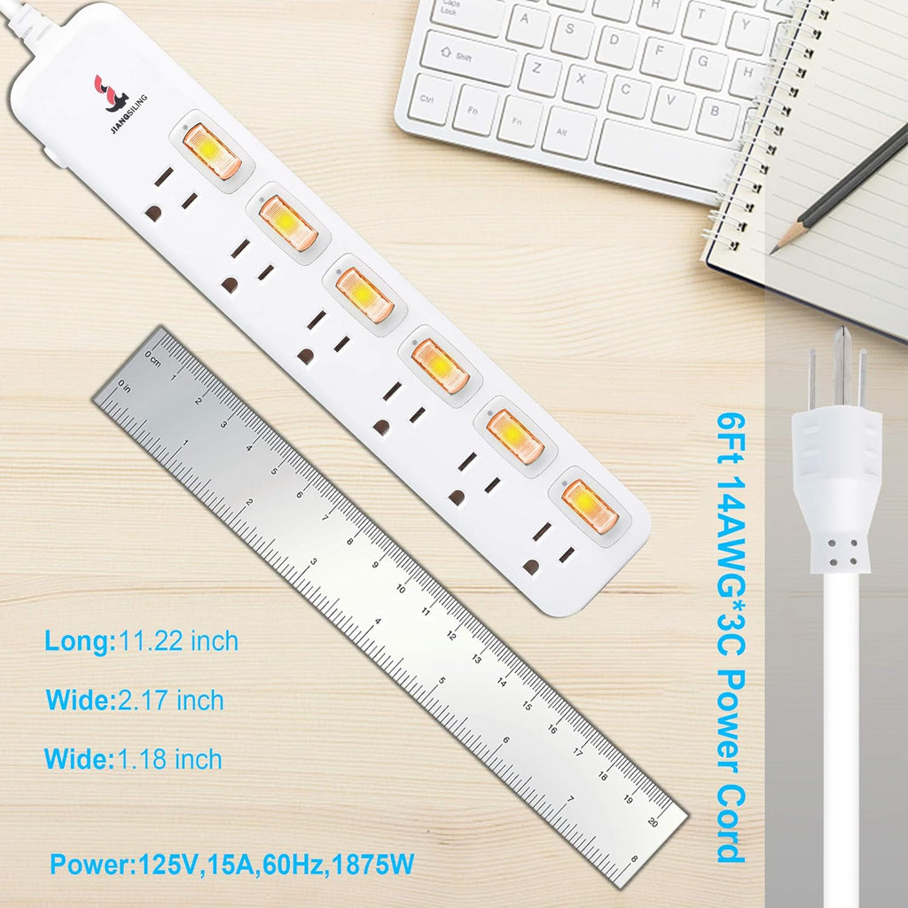 6 Outlets Surge Protector Power Strip X109943