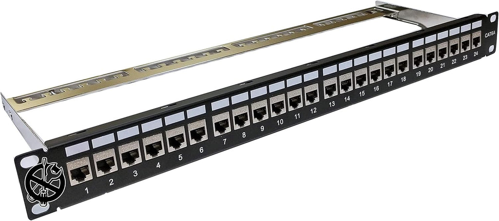48-Port CAT6A Shielded 2U Patch Panel with Tool-Less Keystone Jacks I5461