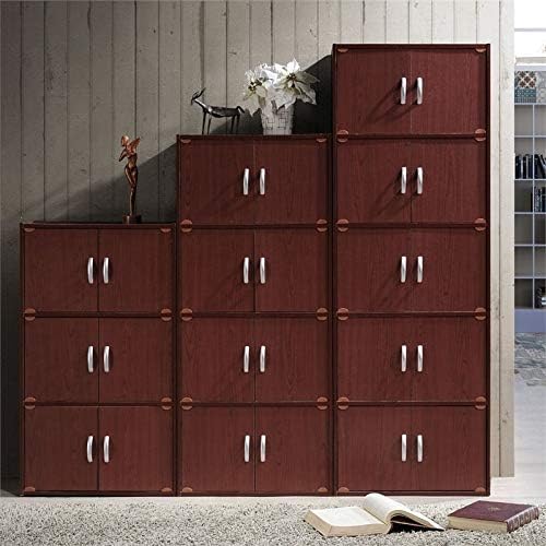 Mahogany 4 Shelf 8 Door Bookcase A4965