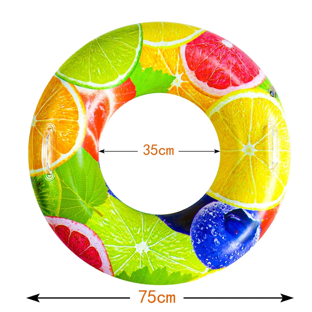 Inflatable Fruit Pool Floats Swimming Rings Water Toys D9484