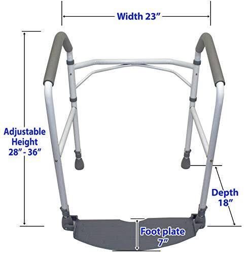 Folding Toilet Safety Frame with Adjustable Height Grab Bar I77881