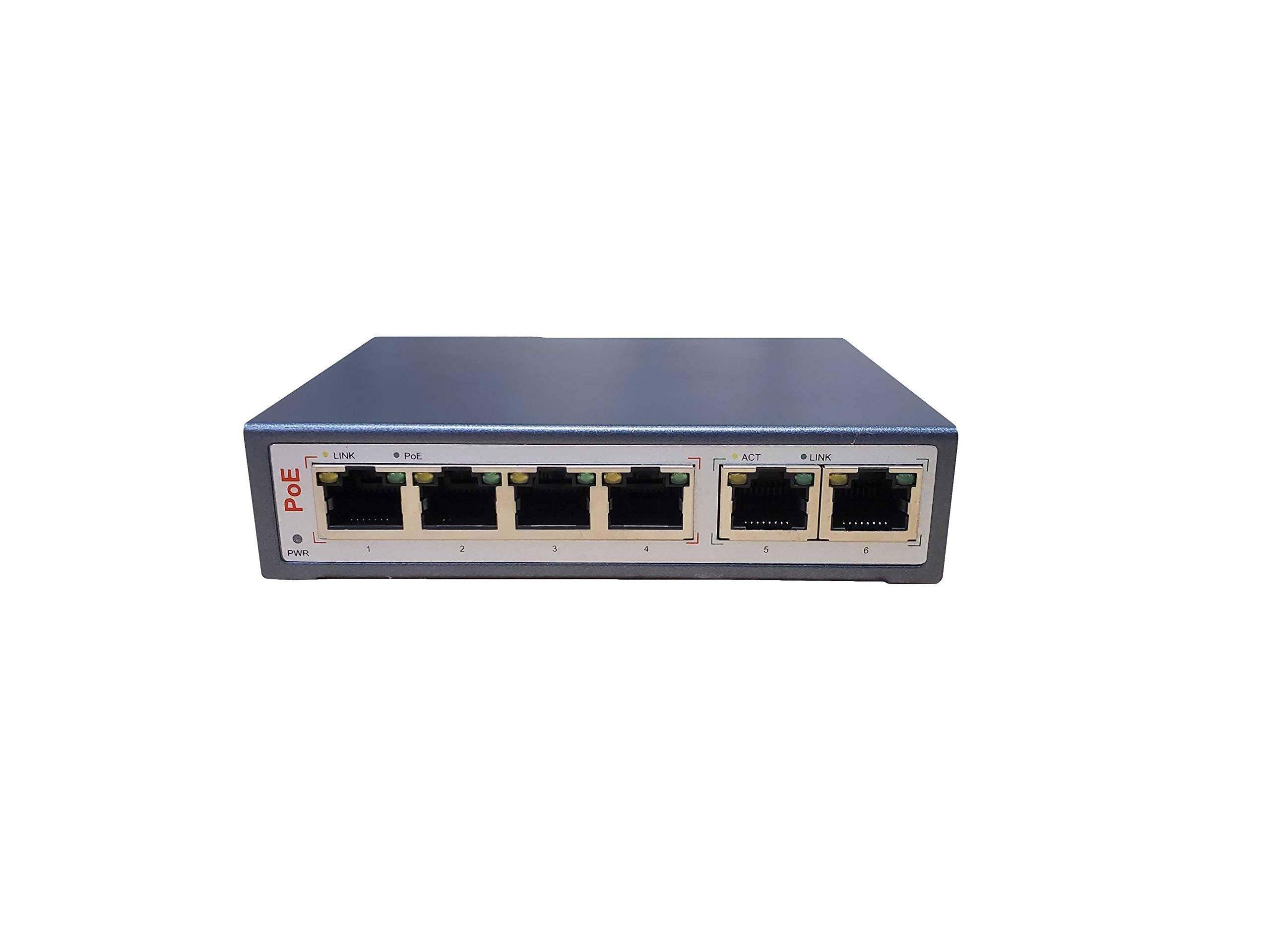 4 Port 802.3bt PoE Network Switch with 2 Uplink Ports R5429