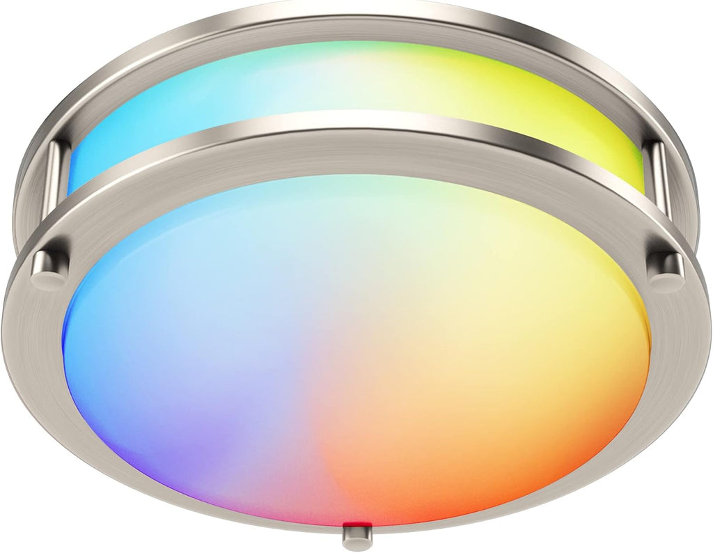 10 Inch Smart WiFi LED Ceiling Light Fixture, Brushed Nickel, 1 Pack W132825