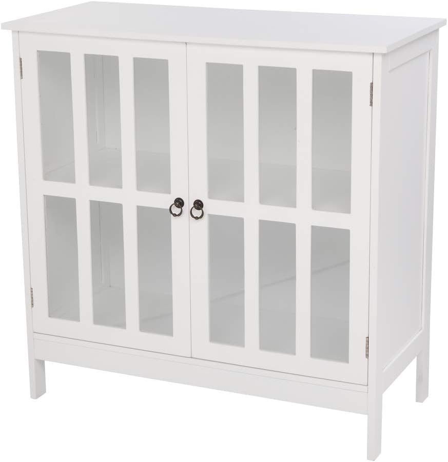 Brown Glass Door Storage Cabinet S47101