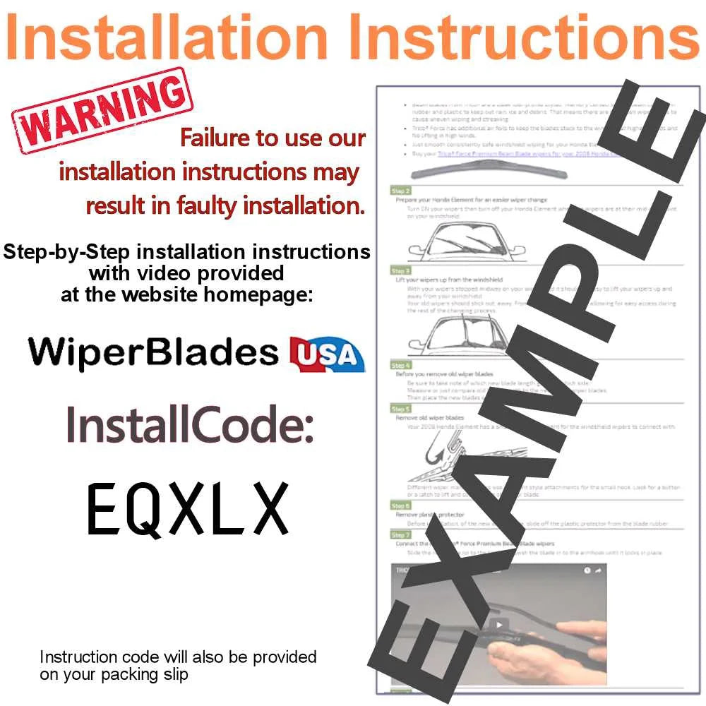 Set of 3 Beam Wiper Blades with Rear Wiper Q206