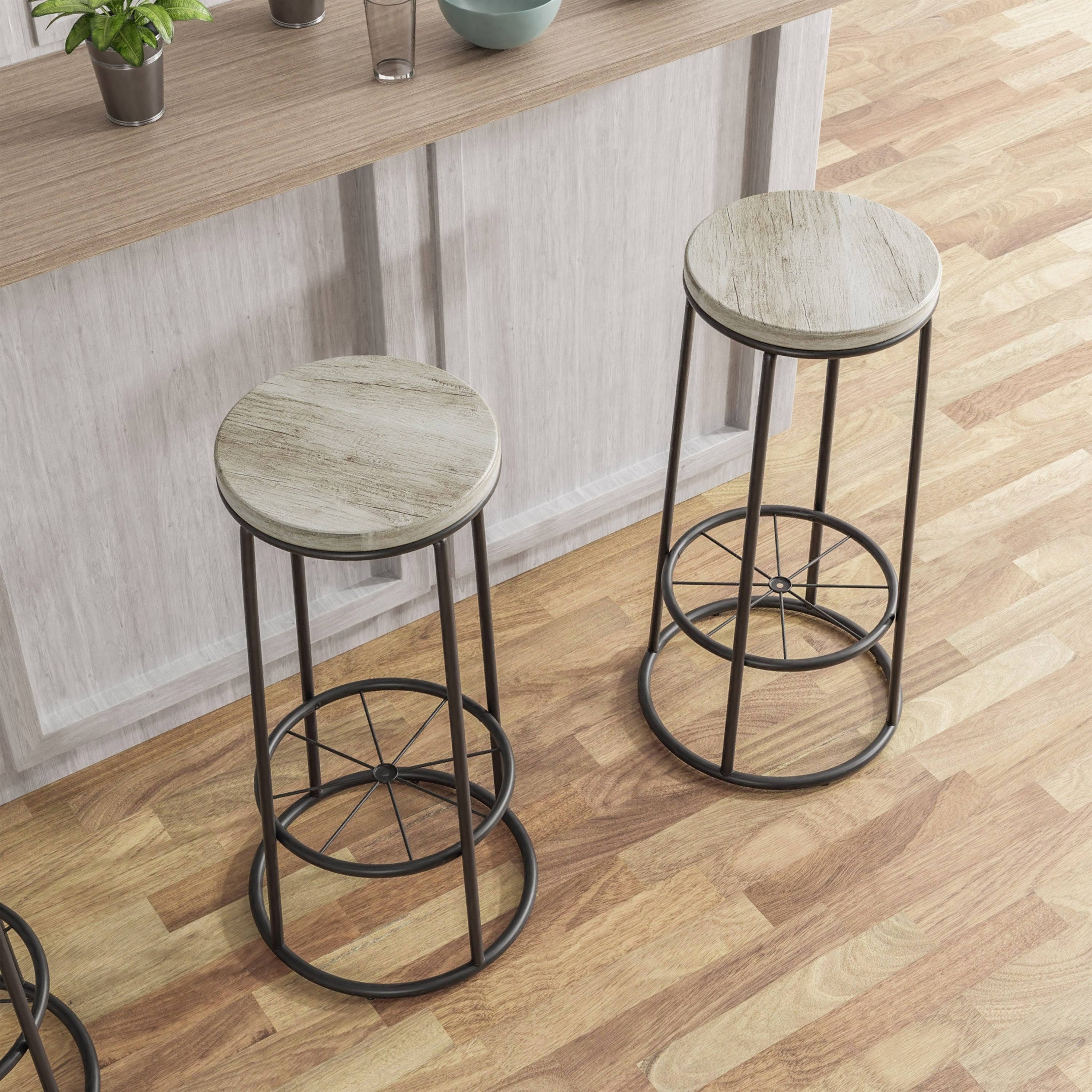 Rustic Metal Barstools Set of 2 V2167