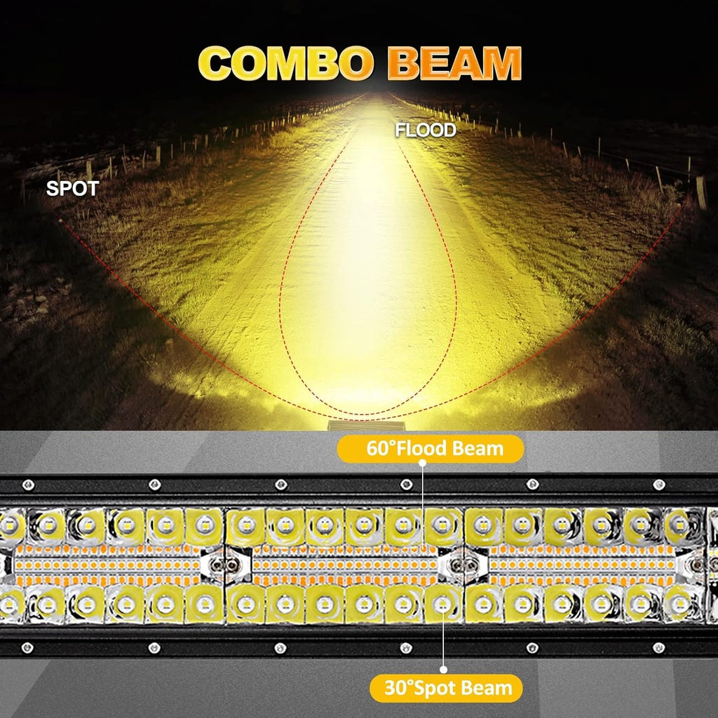 Curved Amber White Strobe LED Light Bar 50 Inch 288W I4849