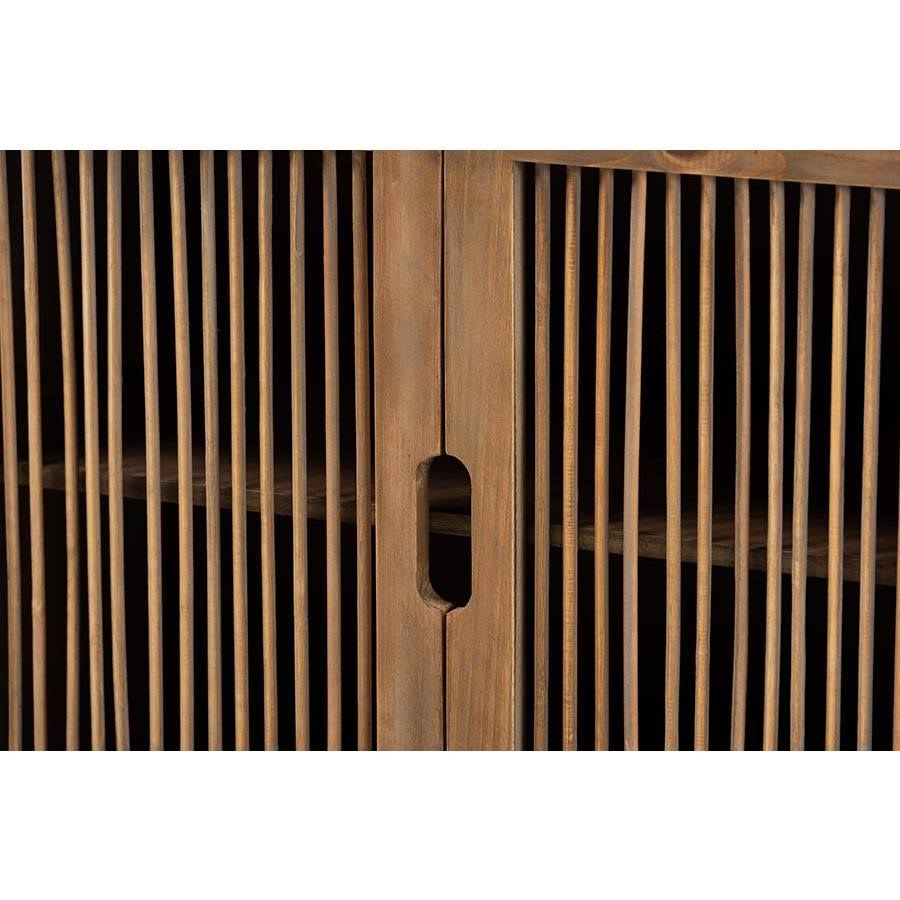 2-Door Wood Accent Storage Cabinet Medium Oak T950