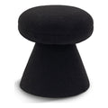 Black Faux Shearling Teddy Fabric Ottoman/Stool L392286