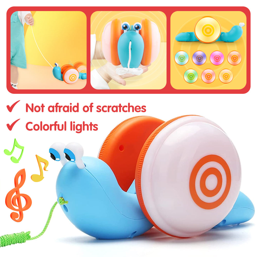 Leashing Rope Snail Toddler Toy with Light Music L243601