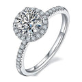 18K White Gold over Silver Moissanite Wedding Ring T81086