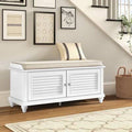 White Storage Bench B574