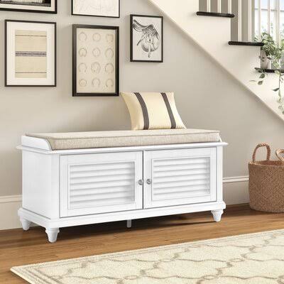 White Storage Bench B574