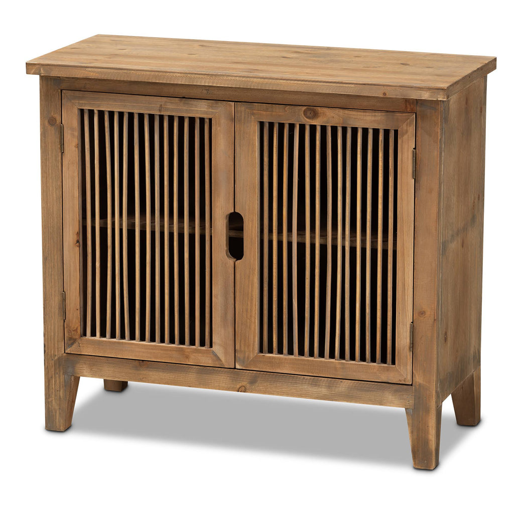 2-Door Wood Accent Storage Cabinet Medium Oak T950