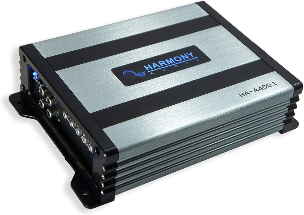 Slotted S Port Single 10 Sub Box & HA-A400.1 Car Stereo Bundle C168