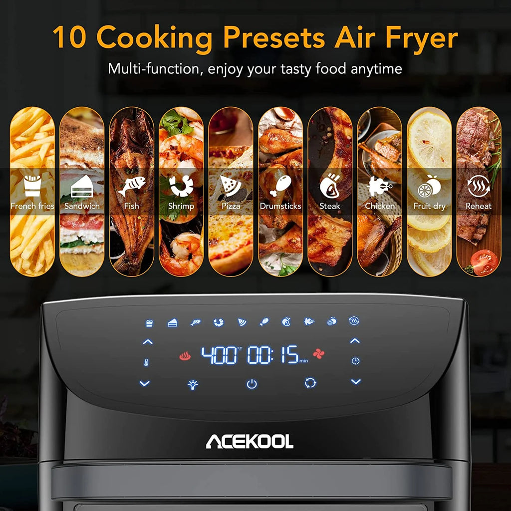 20QT 10-in-1 Air Fryer Toaster Oven Combo with Rotisserie and Racks E9520