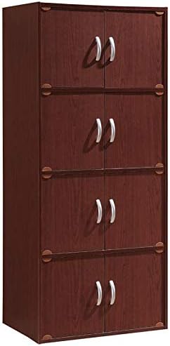 Mahogany 4 Shelf 8 Door Bookcase A4965