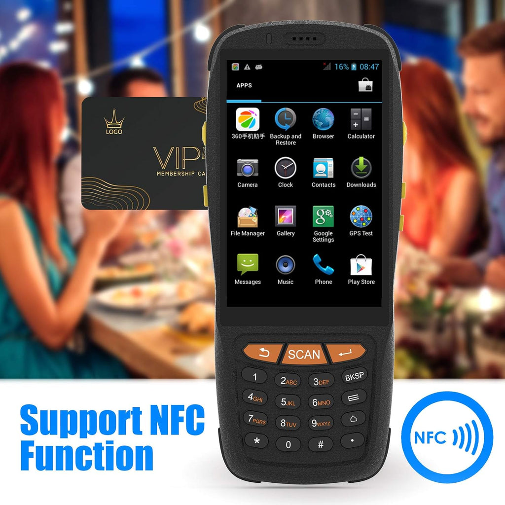 Touchscreen Handheld PDA Scanner with Wireless Wi-Fi 4G LTE NFC H974