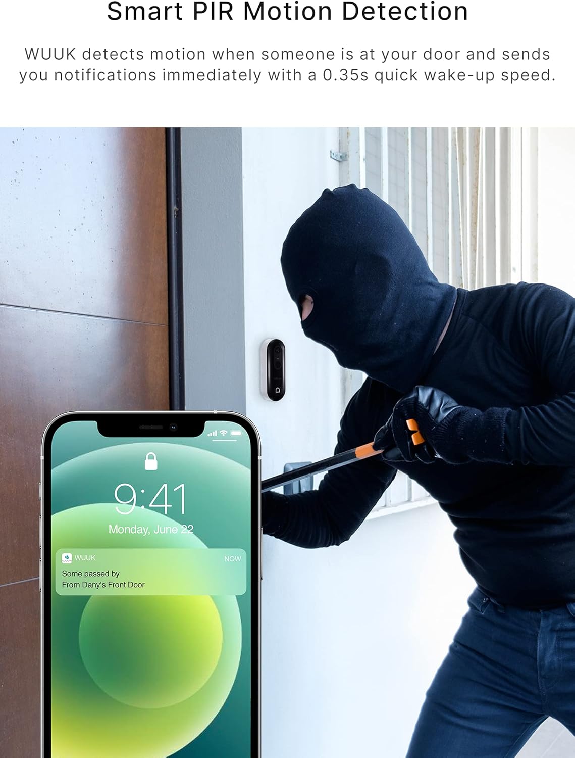 WiFi Video Doorbell Camera with Chime Motion Detection, Night Vision, 2-Way Audio M628512