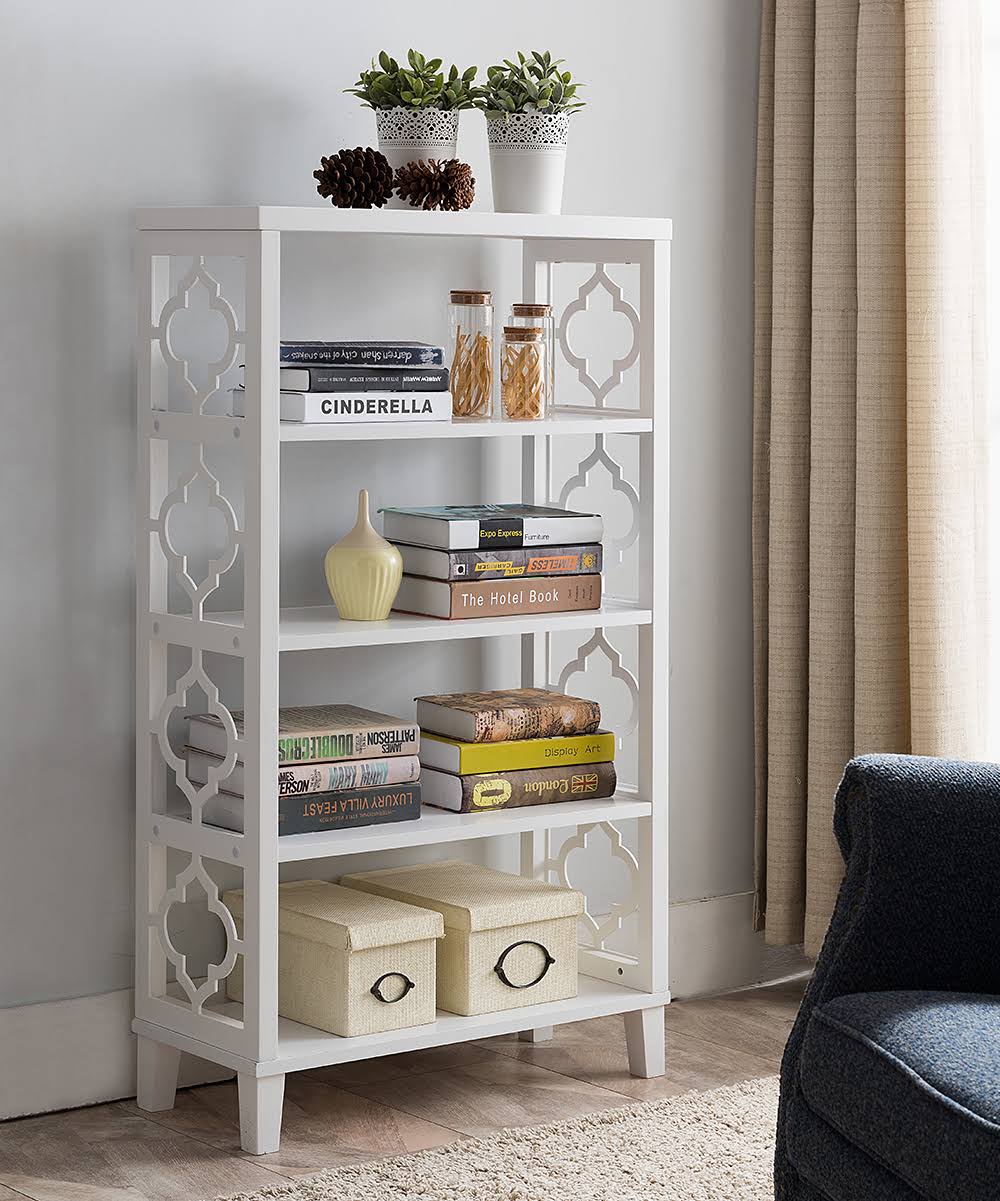 White Contemporary Bookcase E9271