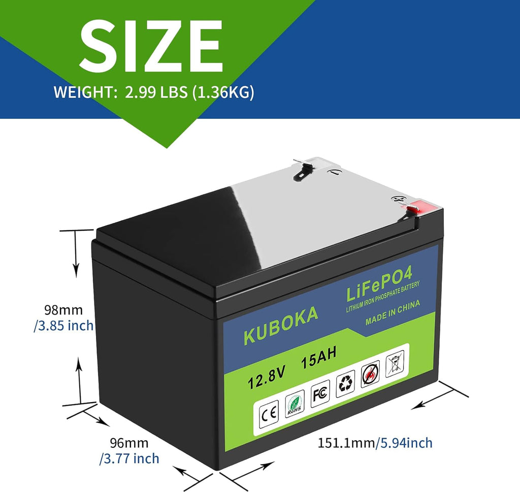 12V 100Ah Lithium LiFePO4 Rechargeable Battery with Built-in BMS D24755