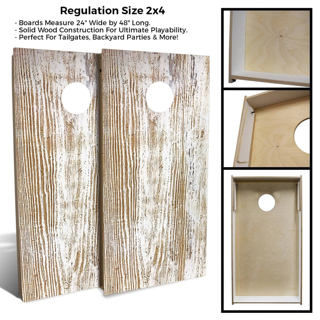 Rustic White Cornhole Set with Carrying Case N6731