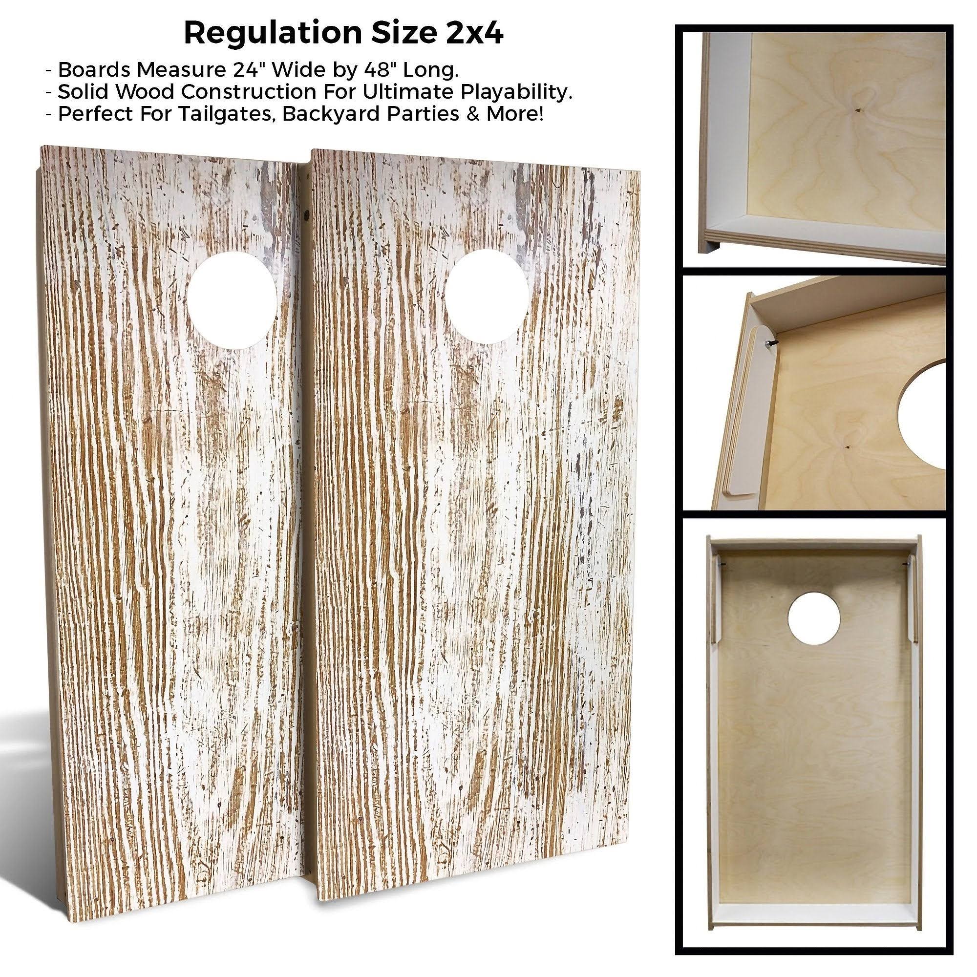 Rustic White Cornhole Set with Carrying Case N6731