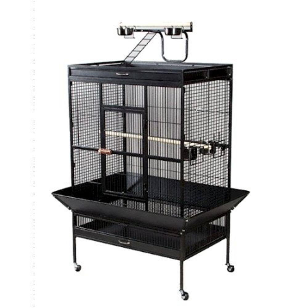 Pewter Wrought Iron Parrot Bird Cage G520286