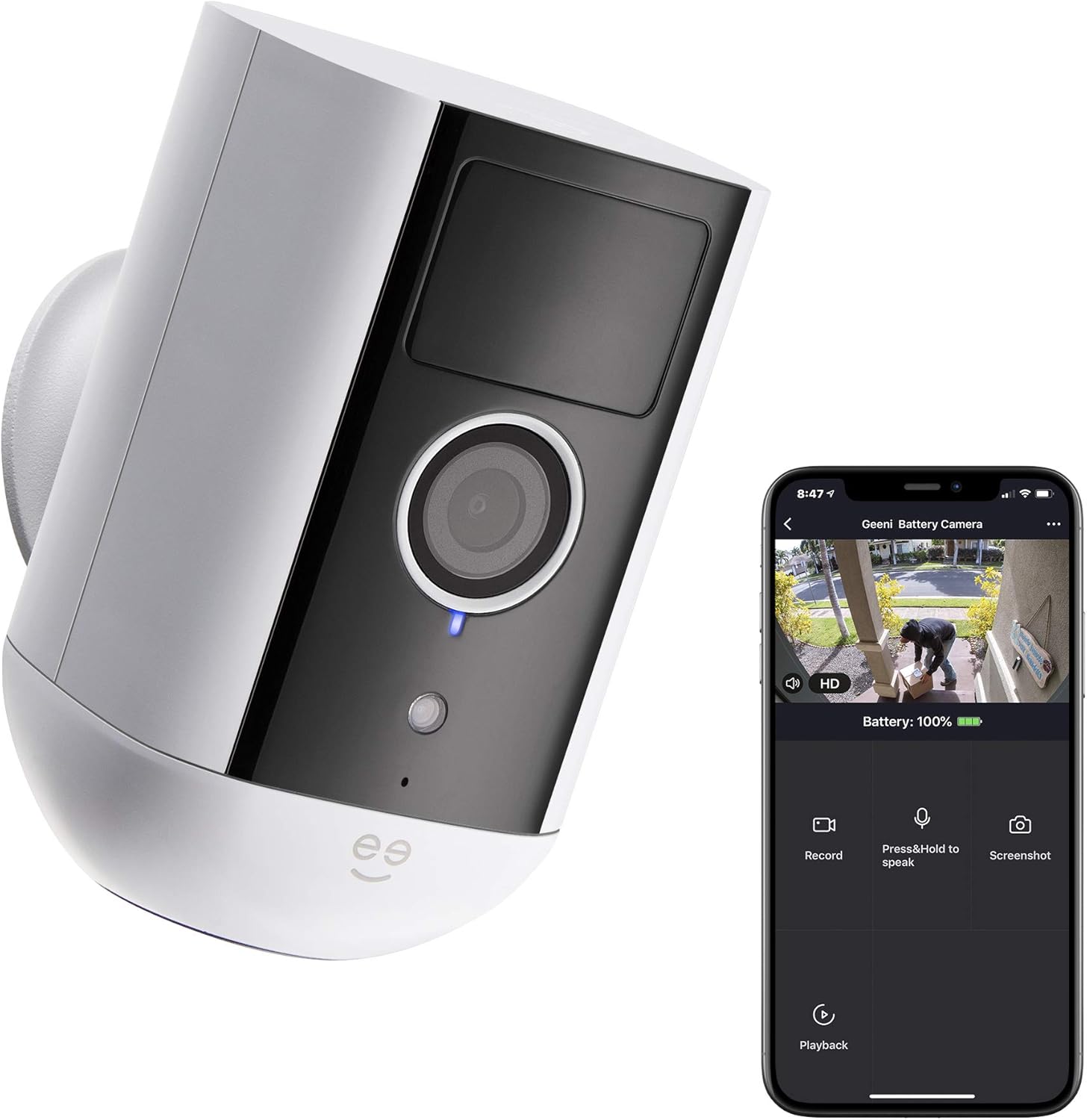 Wireless WiFi Security Camera, 1080P Night Vision, Motion Detection, 2-Way Audio B4967