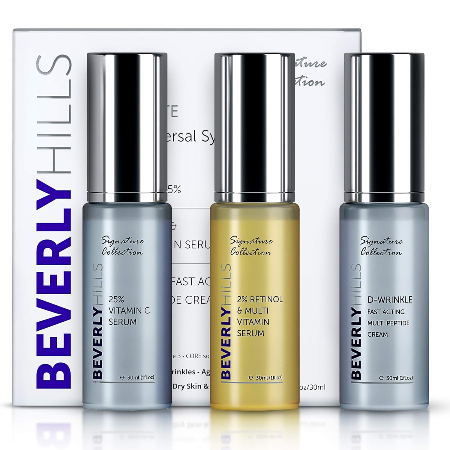 Retinol Serum (2%), Vitamin C Serum (25%), and Anti Wrinkle Cream Pack of 2 F306