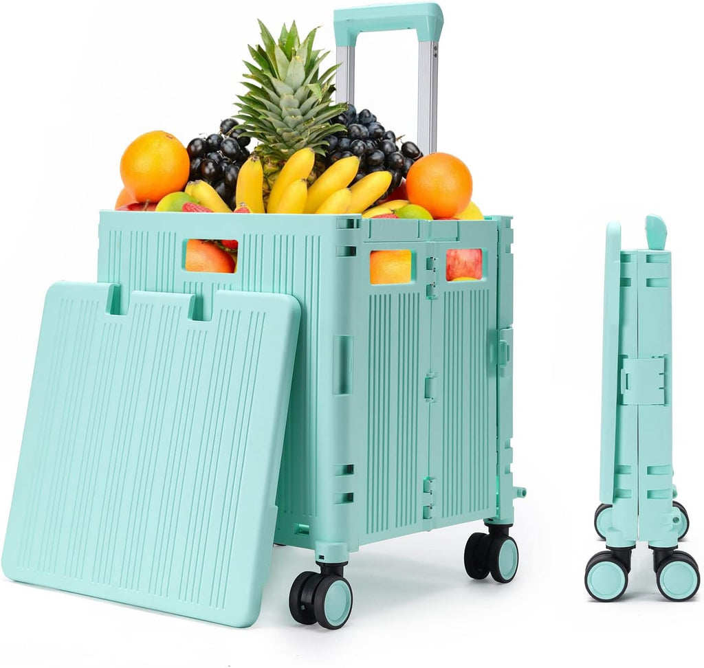 Collapsible 4 Wheel Rolling Utility Cart, 65 Liter, Black, Pack of 2 X92817