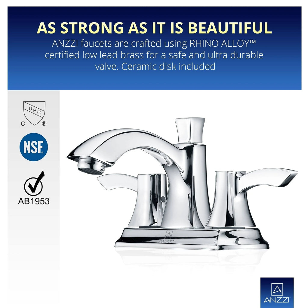 Polished Chrome 2-Handle Bathroom Sink Faucet P853