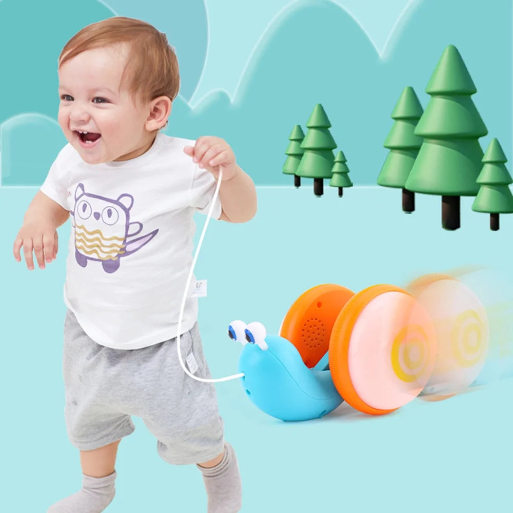 Leashing Rope Snail Toddler Toy with Light Music L243601