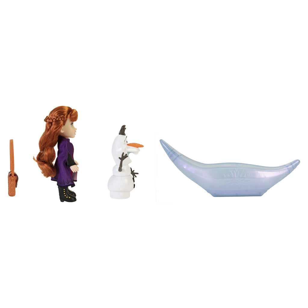Frozen 2 Petite Princess Anna and Ice Canoe Gift Set with Anna, Olaf Dolls, 6 inches tall P162