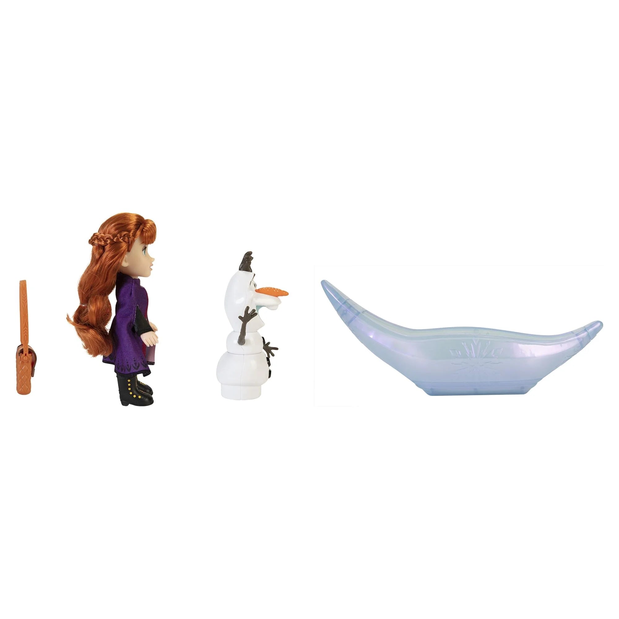 Frozen 2 Petite Princess Anna and Ice Canoe Gift Set with Anna, Olaf Dolls, 6 inches tall P162