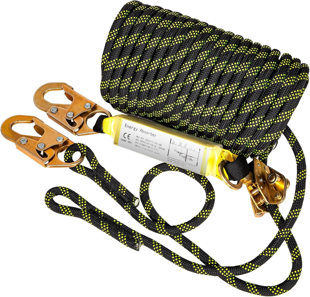 50 ft Polyester Fall Protection Rope with Alloy Steel Rope Grab, Pack of 2 S5995