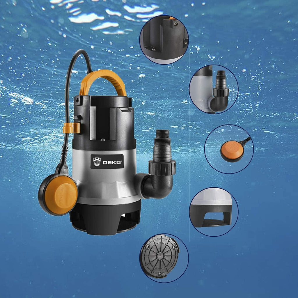 1HP 3302GPH Submersible Clean/Dirty Water Pump with Float Switch, Pack of 2 N50319