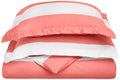 600-Thread Count Cotton-blend Duvet Cover Set Pink Full/Queen C4043