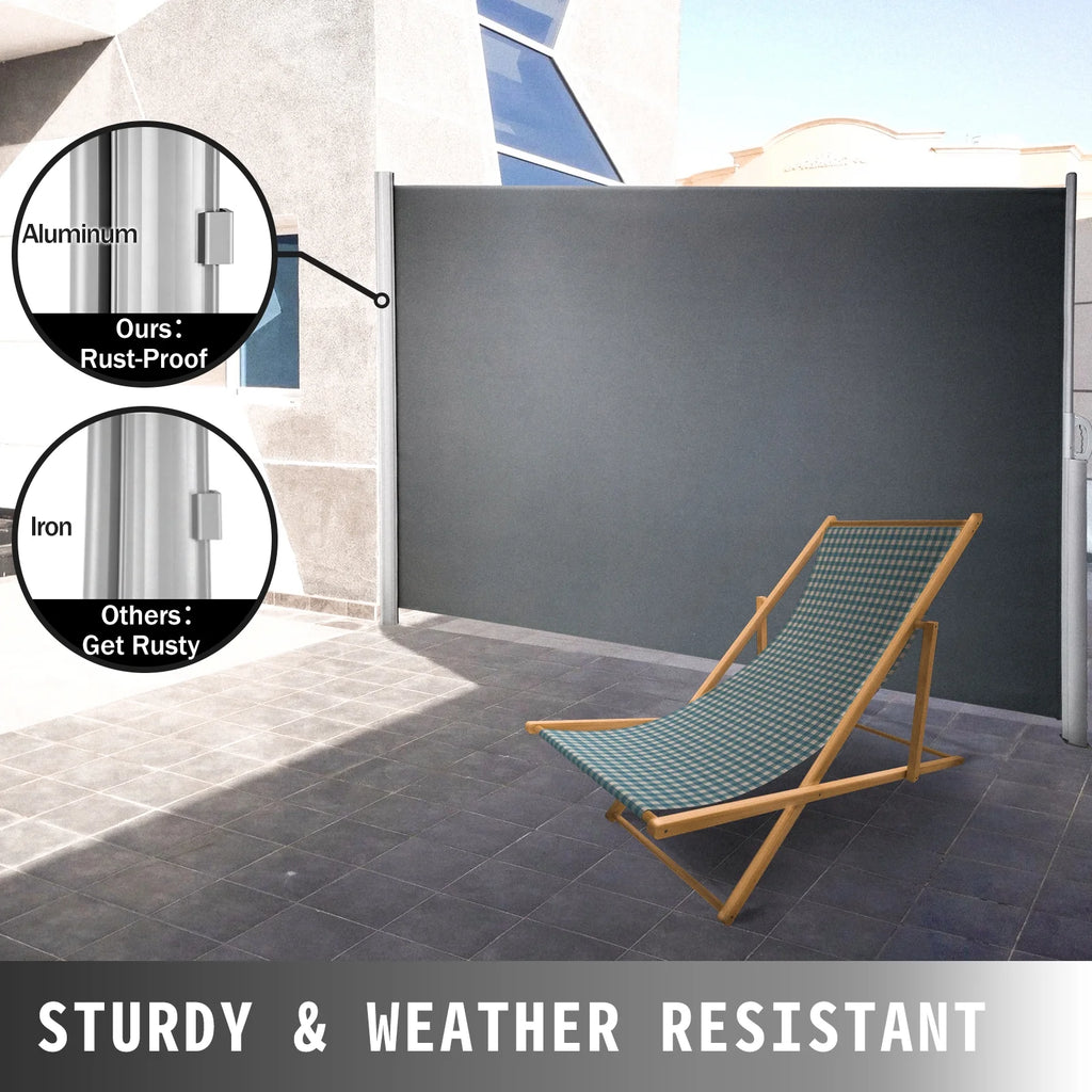 Retractable Side Awning Patio Screen 63x118inch Privacy Screen Q464