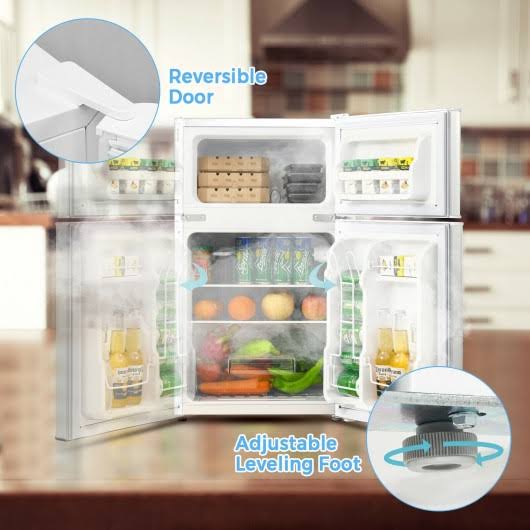 White Compact Refrigerator with Freezer L89494