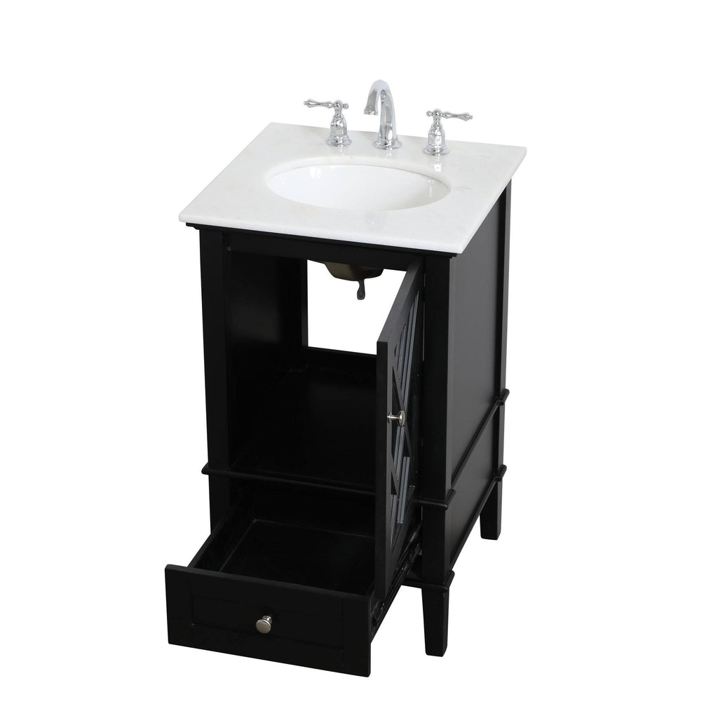 White Marble Top Vanity Cabinet Set 24 inch D749