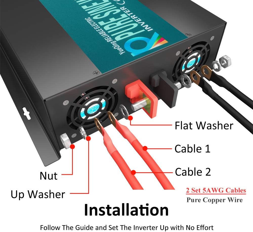 3500W Pure Sine Wave Power Inverter 24V DC to 120V AC Converter N9836