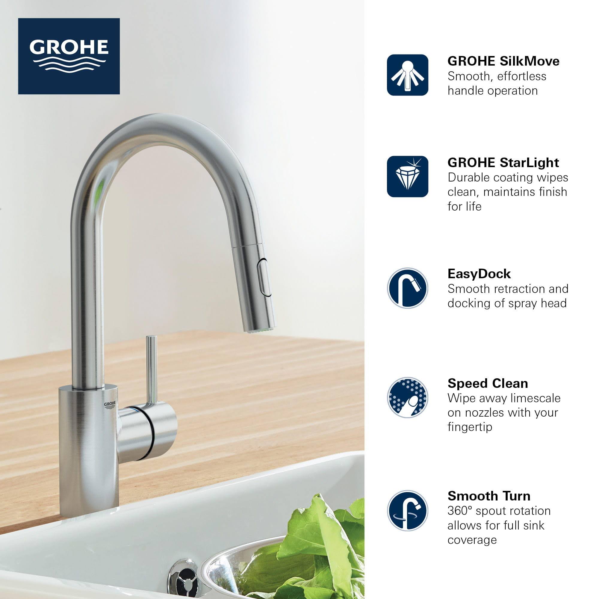 Single-Handle Kitchen Faucet in SuperSteel A4704