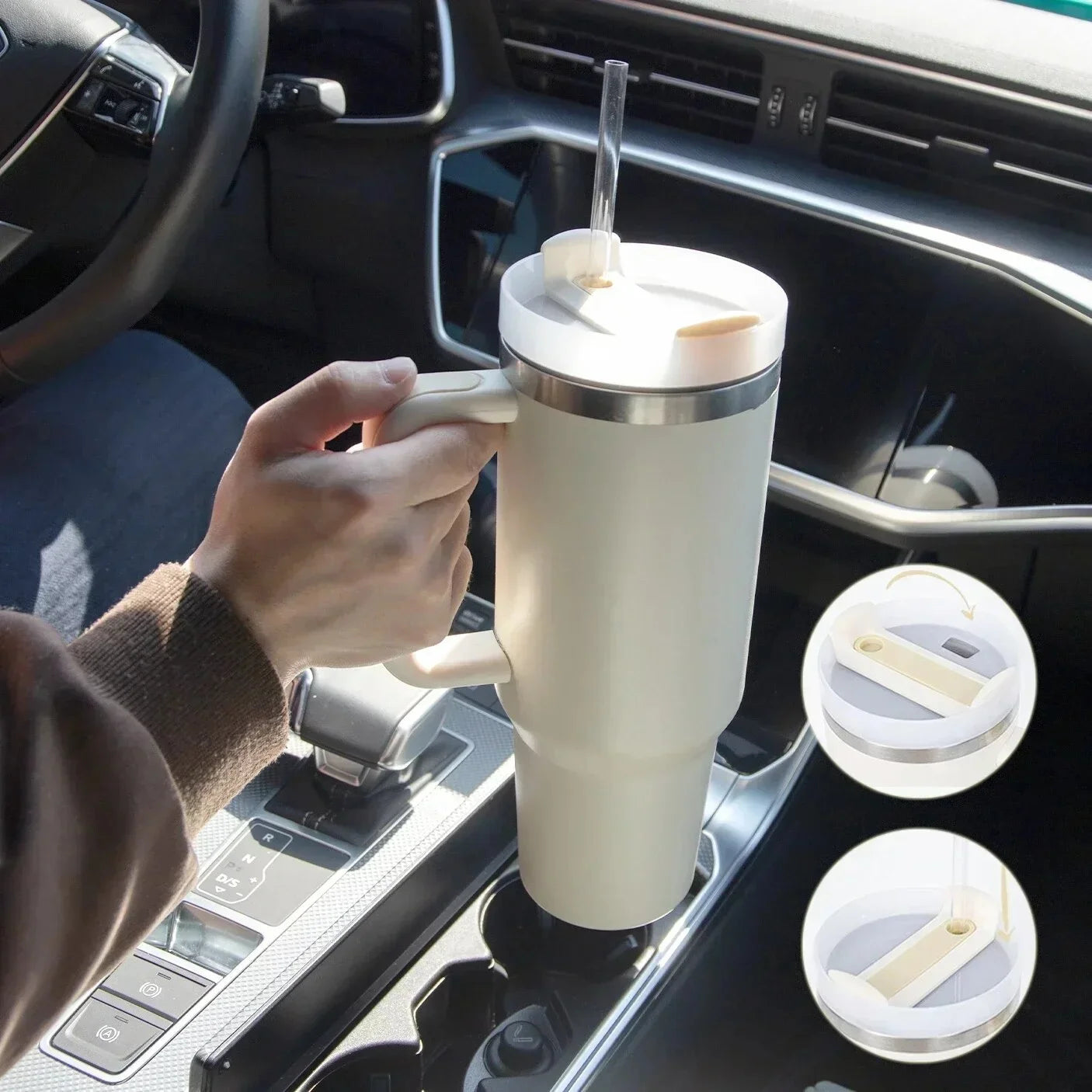40oz Stainless Steel Insulation Cup With Handle Thermal Mug 1200ml P982136