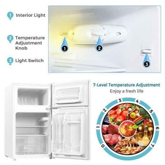 White Compact Refrigerator with Freezer L89494