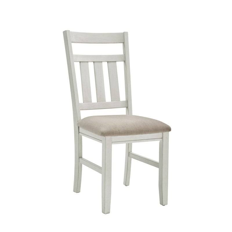 Smokey White Rustic Farmhouse Dining Chair Set of 2 D5249