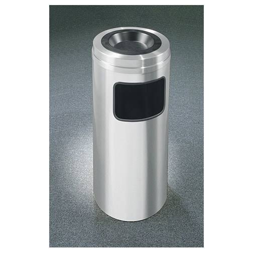17 Gallon Satin Aluminum Ash/Trash Receptacle with Sand Cover R50953