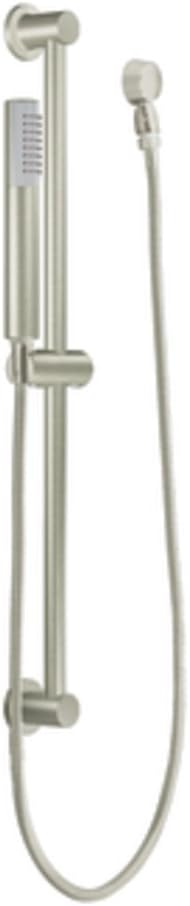 Brushed Nickel Handheld Shower with 30-Inch Slide Bar and 69-Inch Metal Hose X9511