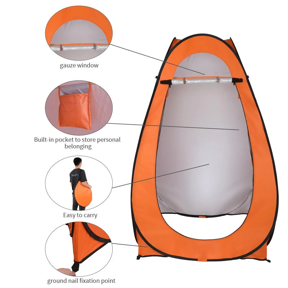Orange Pop Up Privacy Tent for Camping J74881